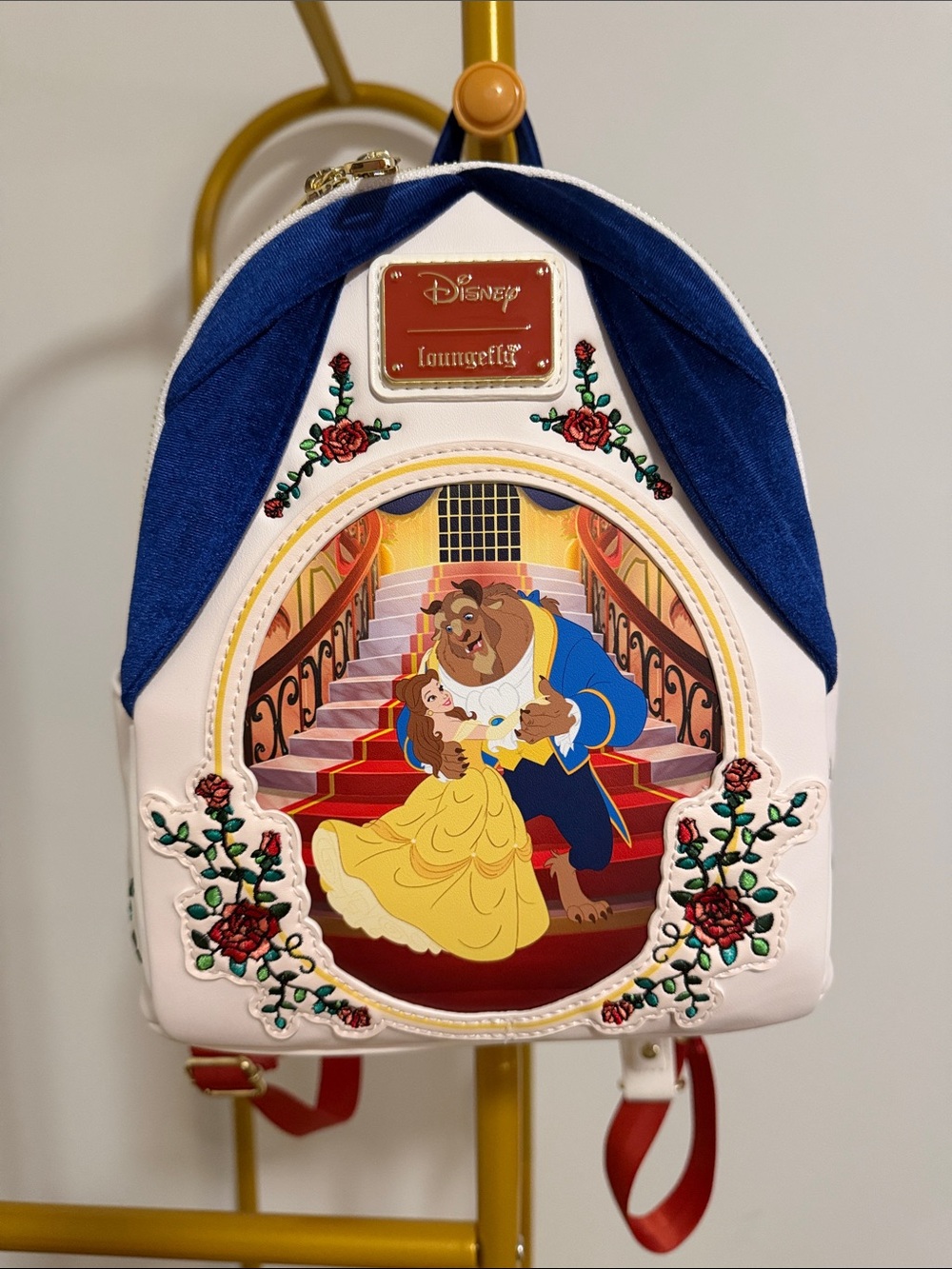 Loungefly Beauty and the Beast Mini Backpack - White/Blue/Yellow/Red